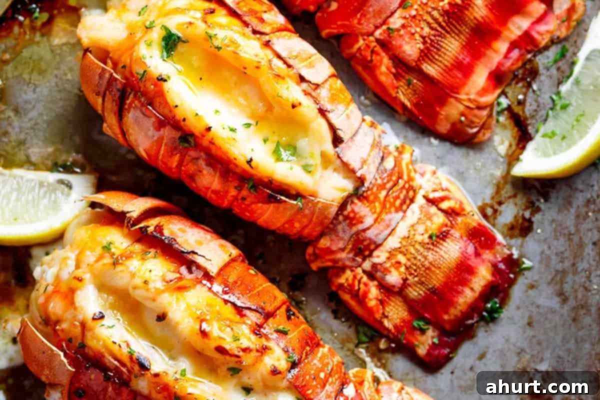 Succulent Broiled Lobster Tails 9 Close-up shot of the Broiled Lobster Tails.