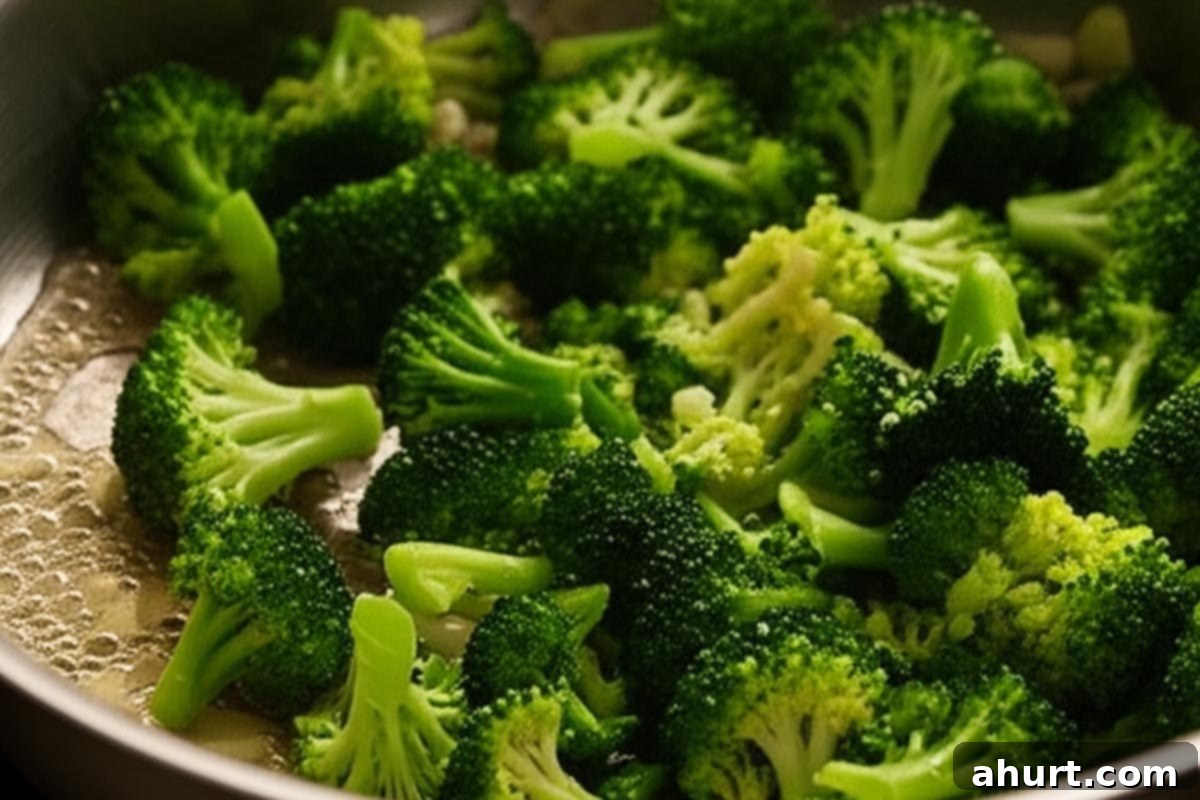 Creamy Broccoli and Bacon 7 Stirred in the broccoli florets.