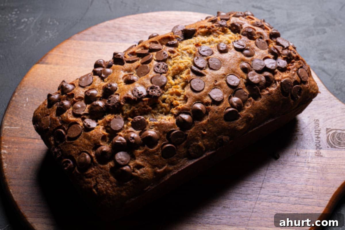 The Ultimate Chocolate Chip Banana Bread 9 cooked banana bread with chocolate chips