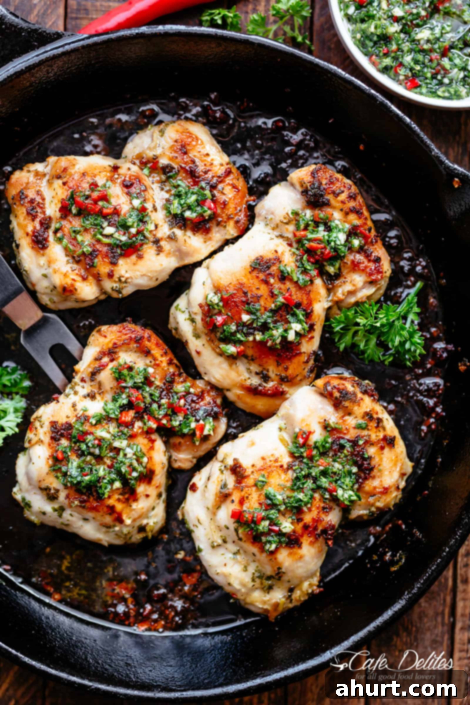 Chimichurri Chicken, grilled or pan fried with authentic Argentine chimichurri!