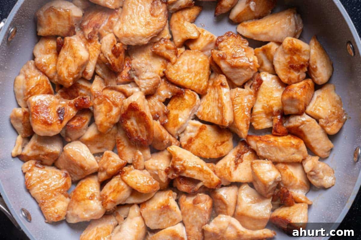 Kung Pao Chicken 5 diced chicken seared in a pan