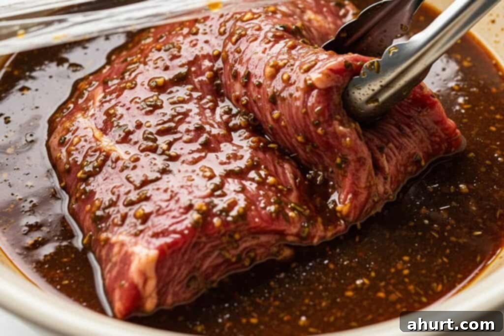 Authentic Carne Asada Recipe 4 Step 2: Place steak in marinade, turning to coat.