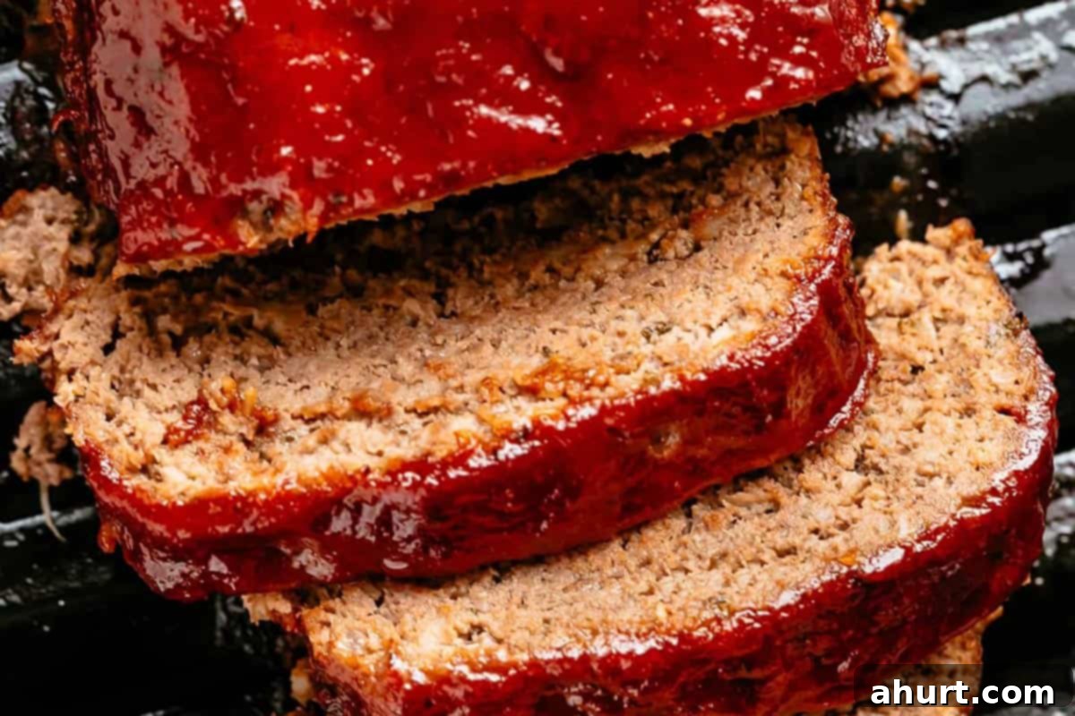 Perfect Homemade Meatloaf 8 Close-up of the Meatloaf.