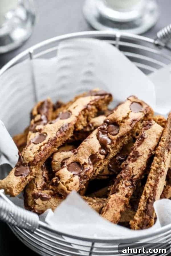 Skinny Chocolate Chip Cookie Sticks 7 Low Fat Chocolate Chip Cookie Sticks in basket