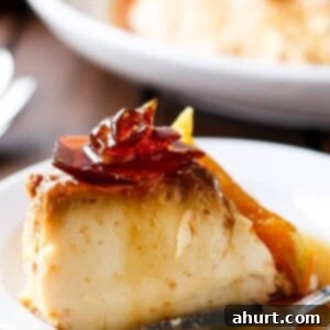 Sun-Drenched Orange Flan with Toffee Glass 11 Orange Creme Caramel with Toffee Shards on a plate