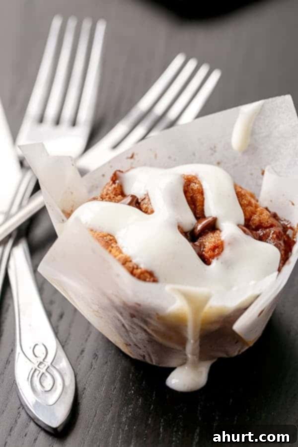 Super zoom in image of No Yeast Choc Chip Cinnamon Rolls 