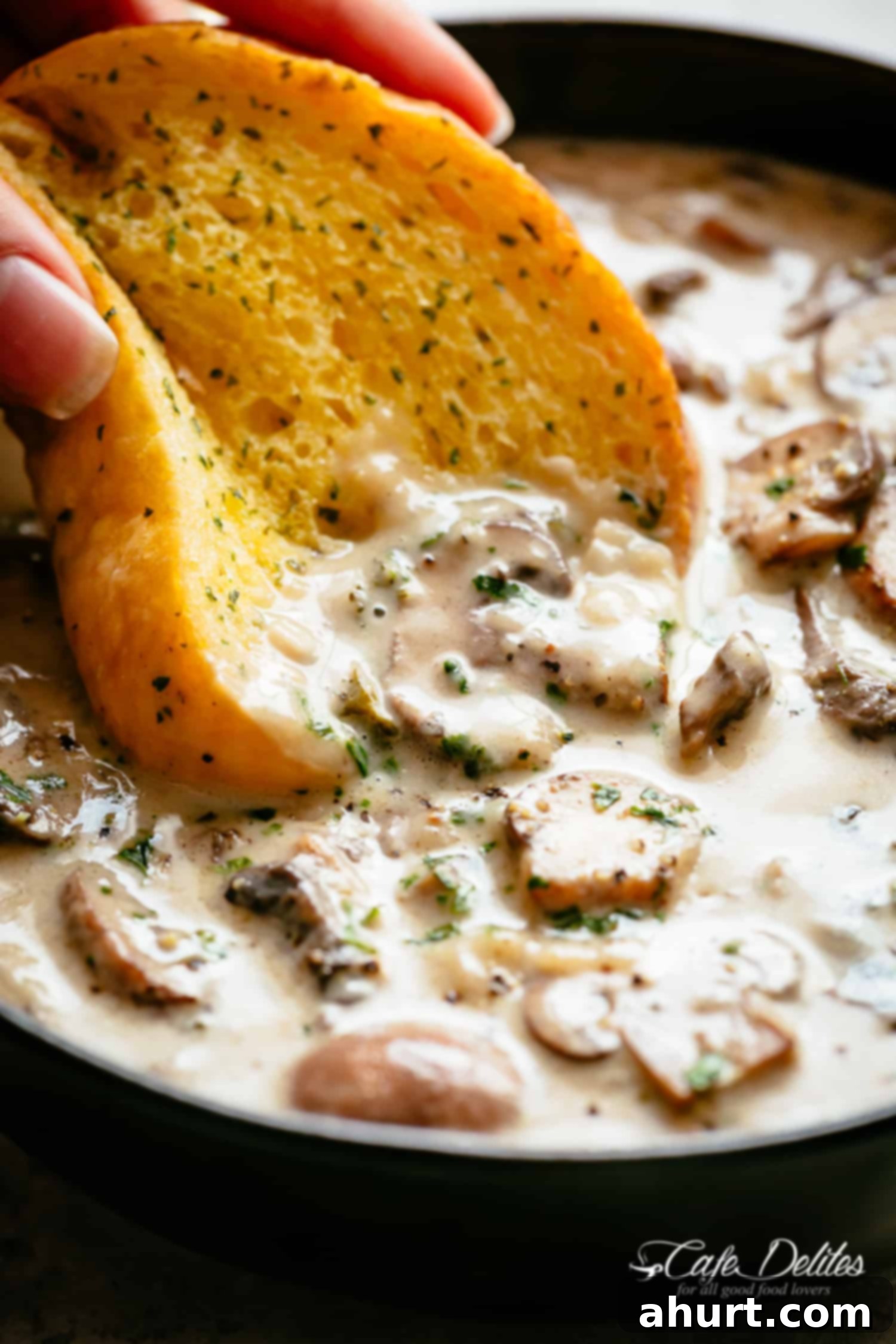 Velvety Forest Mushroom Puree 7 Homemade Cream of Mushroom Soup with garlic bread