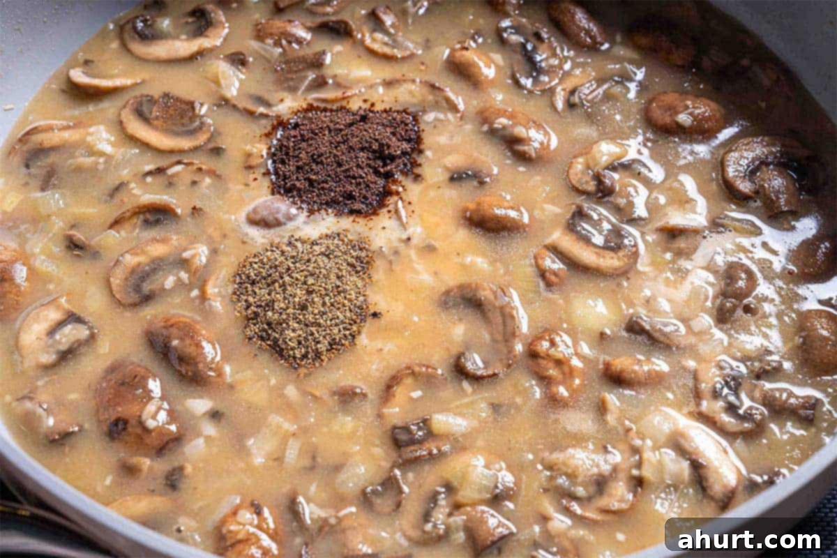 Velvety Green Bean Casserole with a Golden Crunch 8 salt, pepper and crumbled beef stock cube inside the mushroom soup