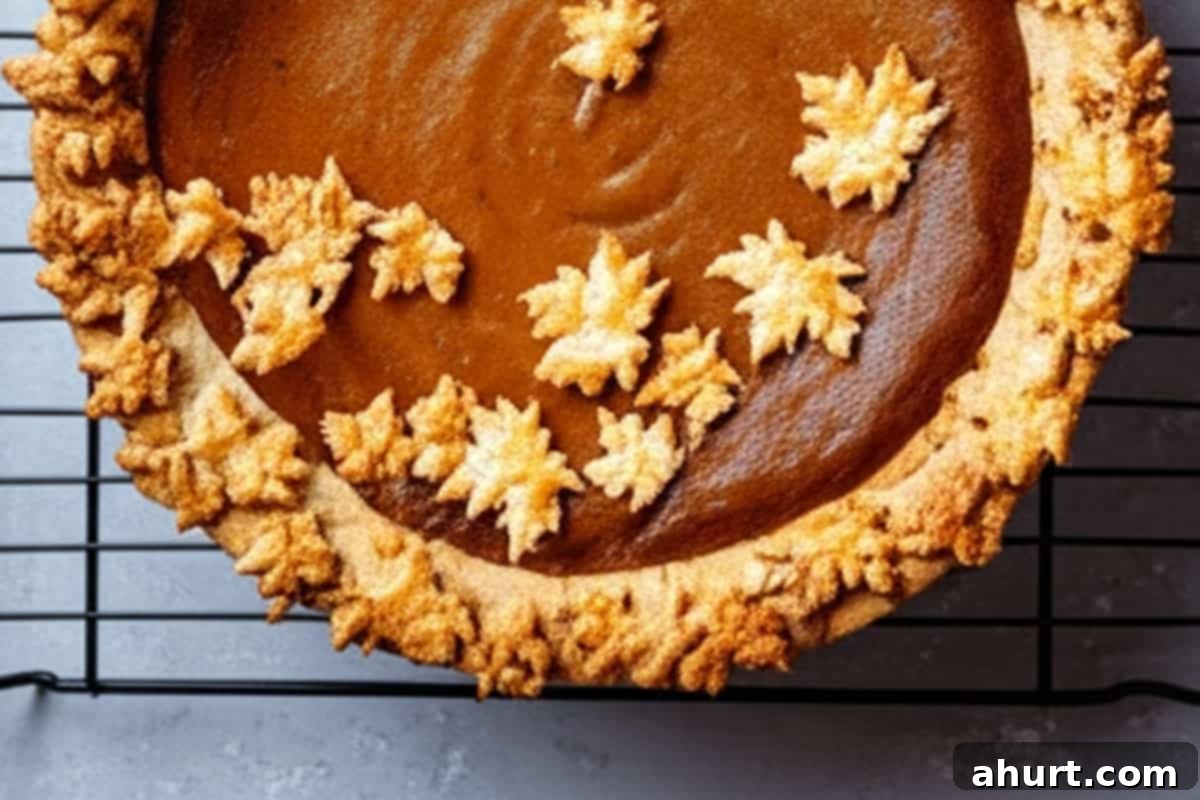 Classic Pumpkin Pie 8 Pumpkin pie on a wire rack.