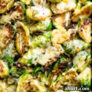 Cheesy Brussels Sprout Delight 9 Cheesy Garlic Roasted Brussels Sprouts caramelized and topped with melted mozzarella cheese