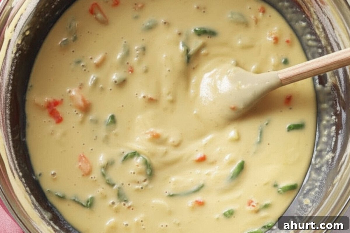 Savory Morning Casserole: Bacon or Sausage Bliss 6 Bowl with egg mixture.