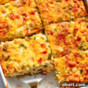 Savory Morning Casserole: Bacon or Sausage Bliss 9 5 pieces of Breakfast Casserole with Hash Browns, Bacon or Sausage!