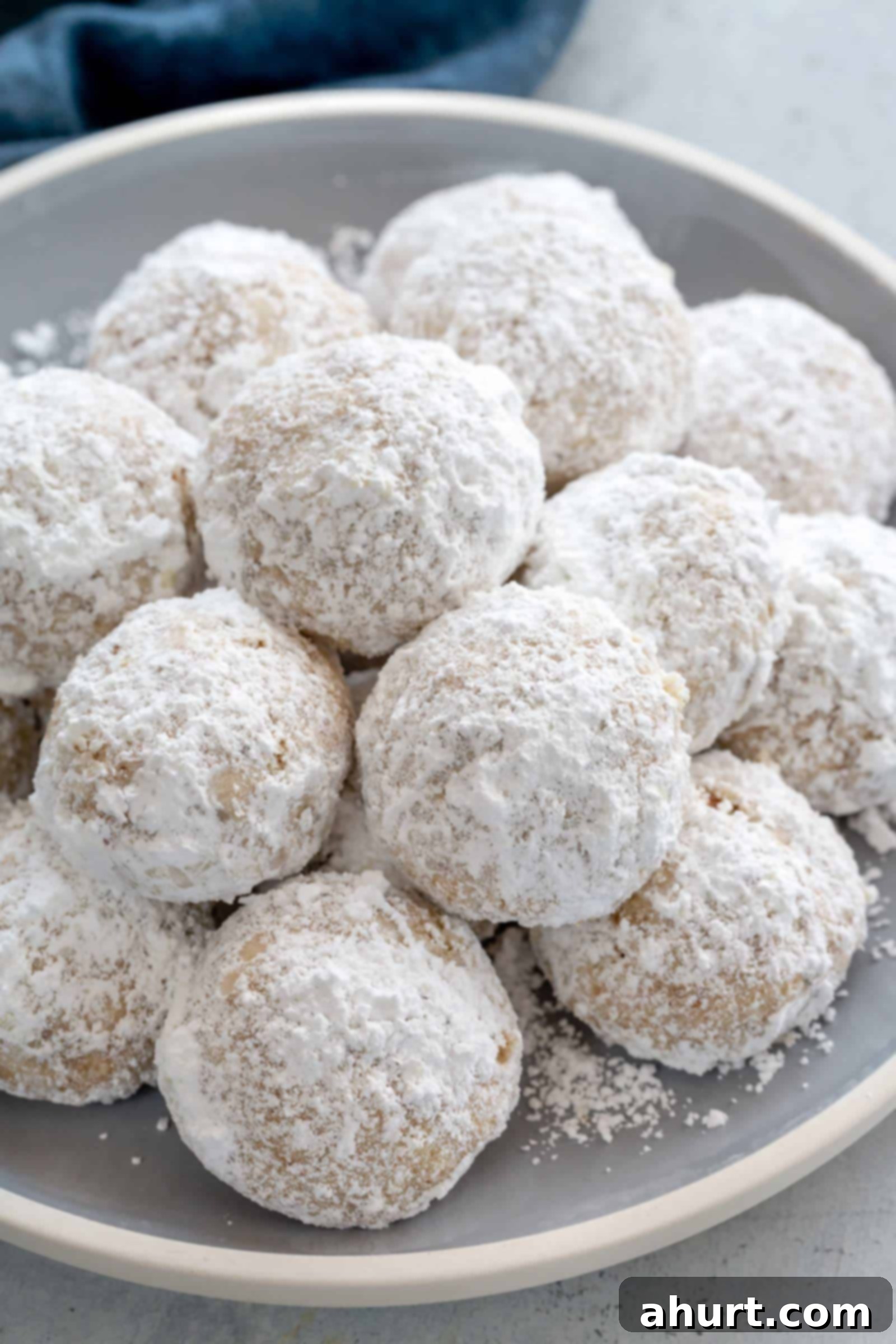 Frosted Nutty Bites 2 plate of soft snowball cookies