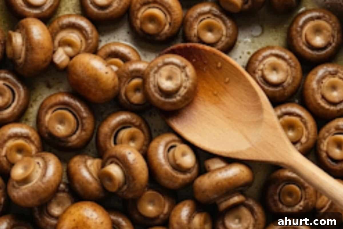 Creamy Garlic Mushrooms 4 In the same skillet, melt butter and add mushroom and cook for 3 minutes until golden.