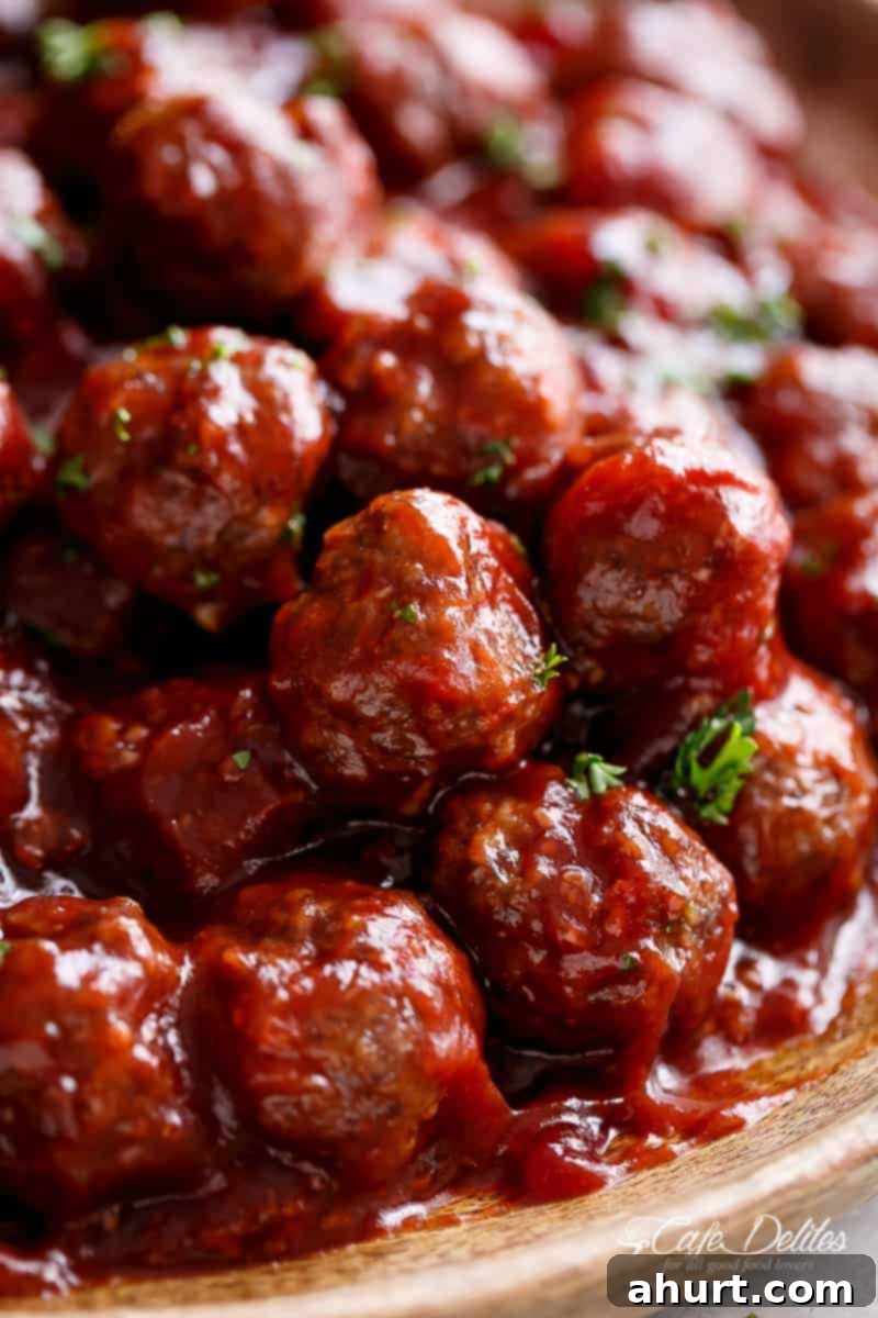 Cocktail meatballs on a platter #cafedelites Zoom in image of Cocktail meatballs