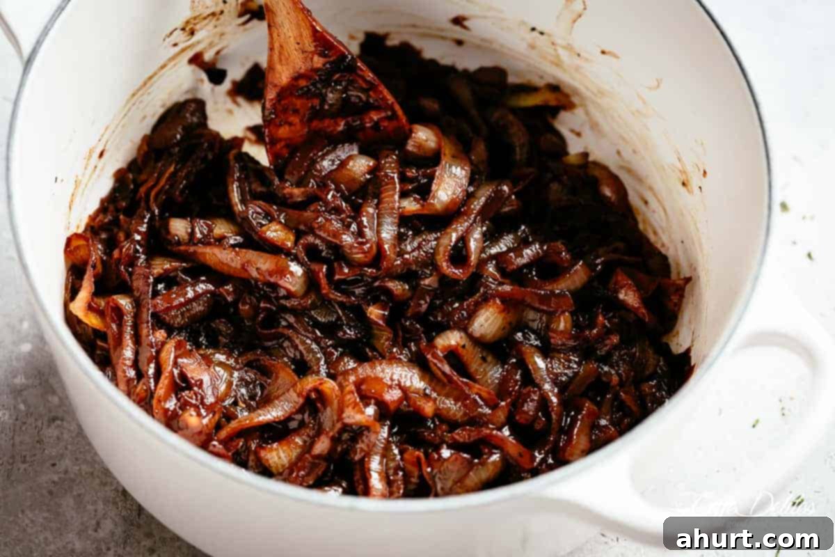 Caramelized onions for French onion soup 
