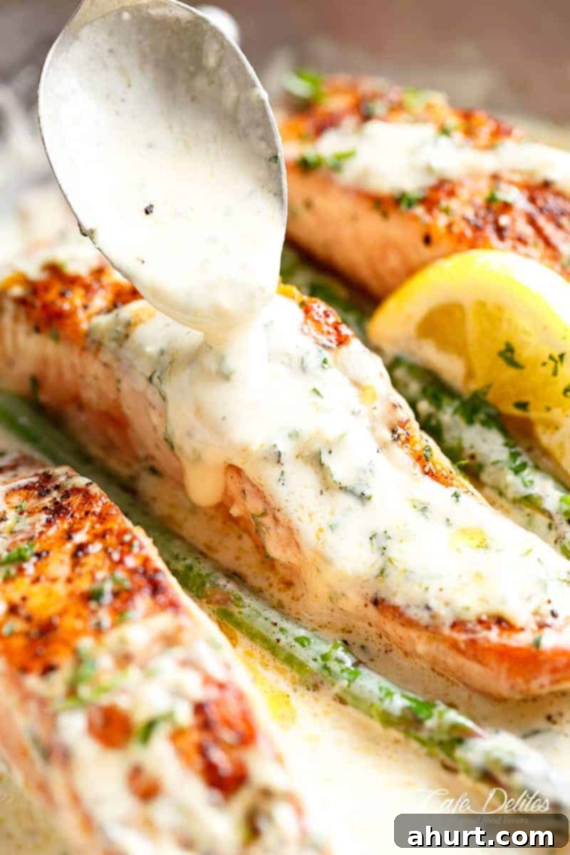 Dijon-Glazed Salmon 2 creamy Dijon sauce poured on Salmon is a deliciously foolproof recipe