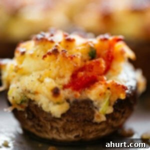 Savory Crab Stuffed Mushrooms 2 Crab Dip Stuffed Mushrooms, ready to serve