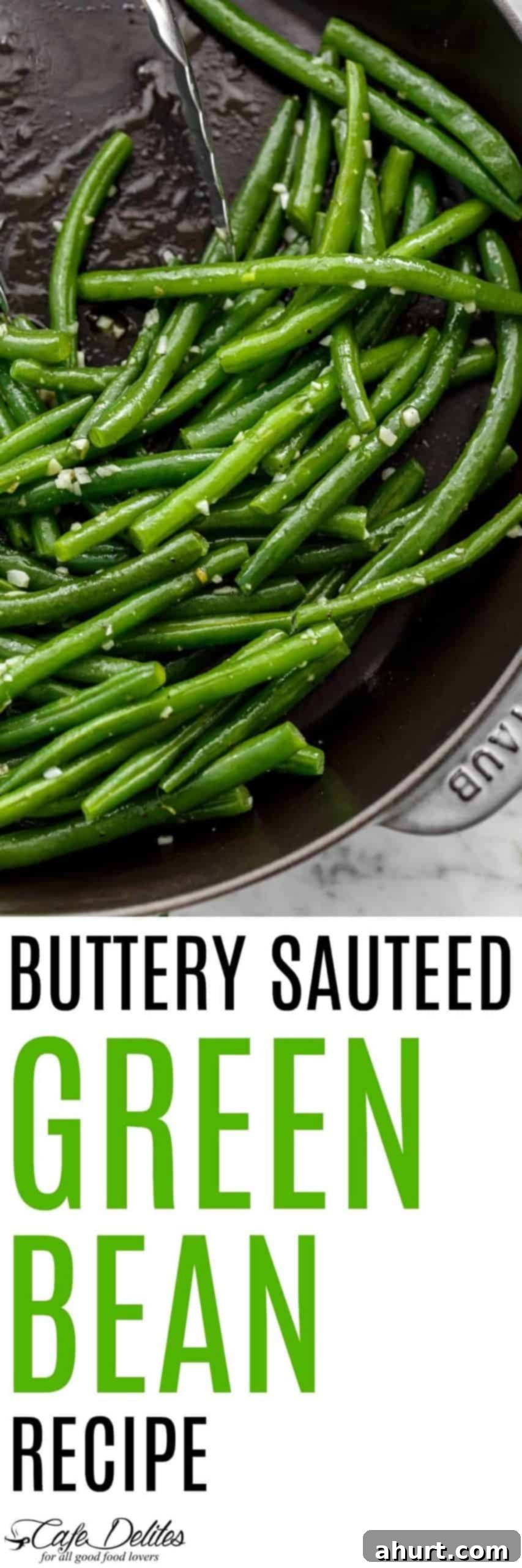 Perfectly Buttery Sautéed Green Beans 6 Sautéed Green Beans in a pan.