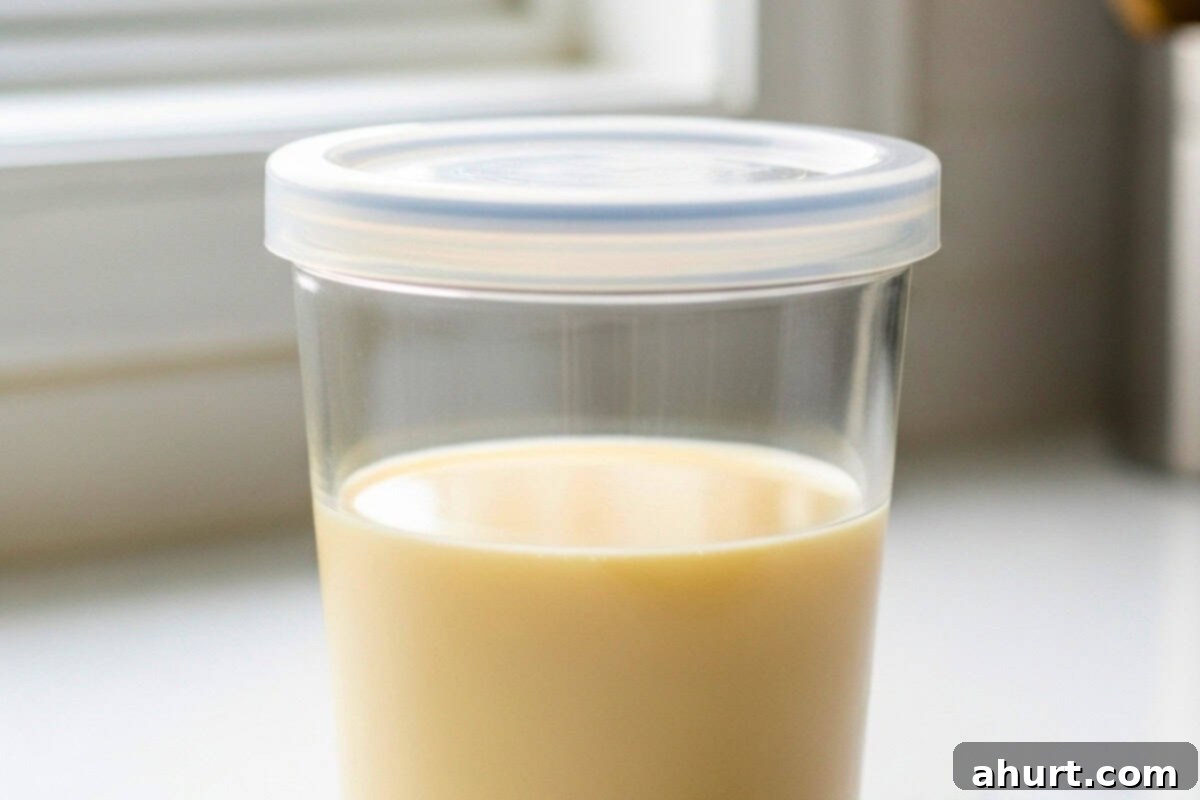 Best Creamy Eggnog Recipe 7 transfer the eggnog to a container, cover and refrigerate