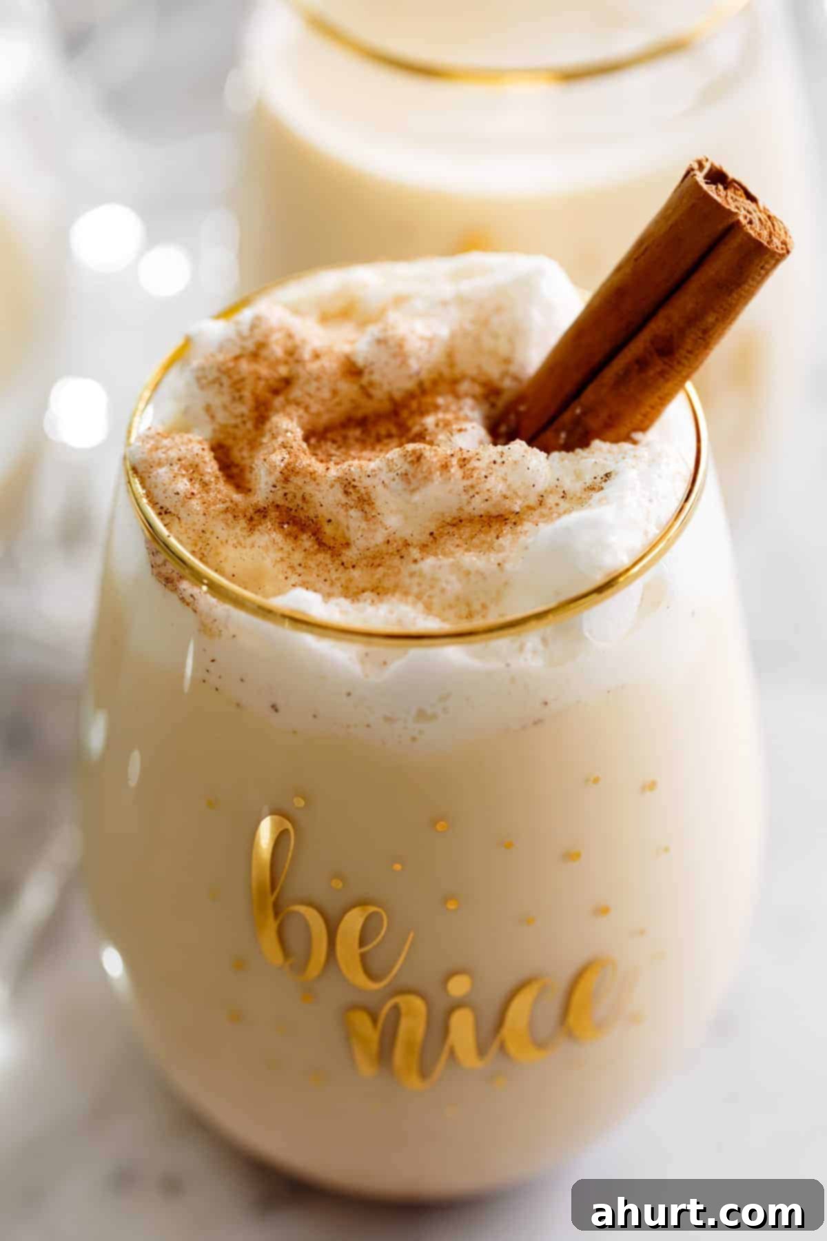 Best Creamy Eggnog Recipe 9 Eggnog ready to enjoy in a festive glass