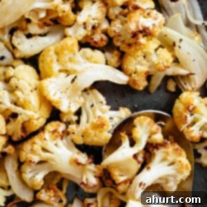 Roasted Cauliflower 9 Roasted Cauliflower resting on a baking tray, ready to be served.