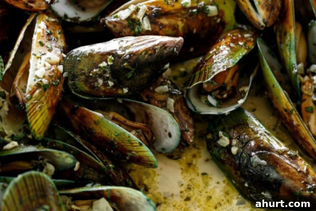 Moules Marinières French Bistro Classic 7 Close-up shot of French Steamed Mussels.