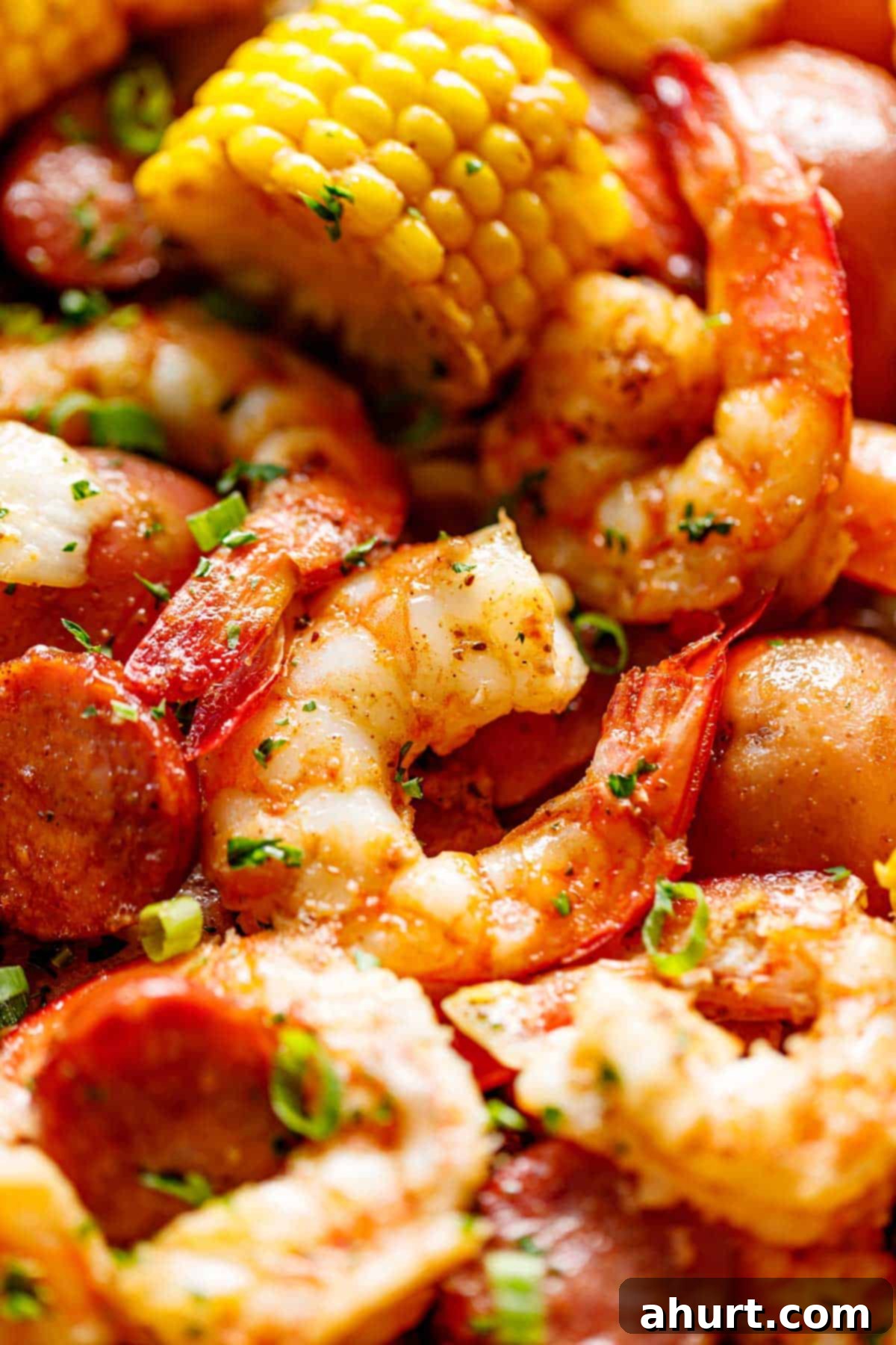 Shrimp recipe #shrimp Close up image of shrimp boil.