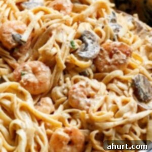 Delicious Creamy Shrimp Pasta Video 4 Creamy Shrimp Mushroom Linguine! Pasta, shrimp in a creamy low fat sauce without losing the creamy flavor