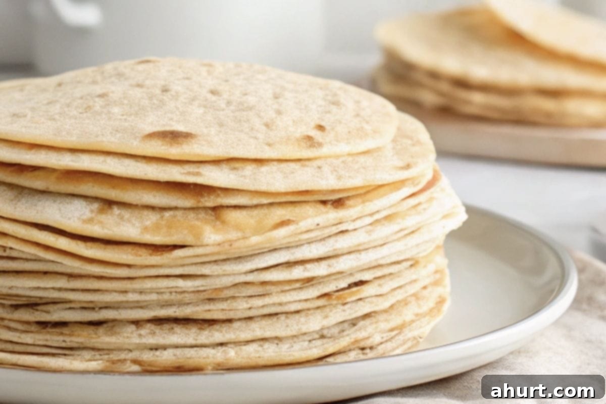 Perfect Homemade Flour Tortillas 9 Transfer the cooked tortillas to a plate
