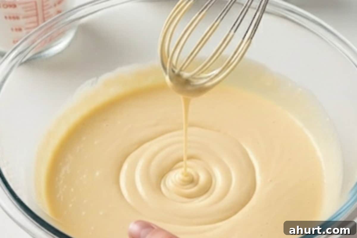 Effortlessly Delicious Crepes 6 Continue whisking until the batter is silky and runny.