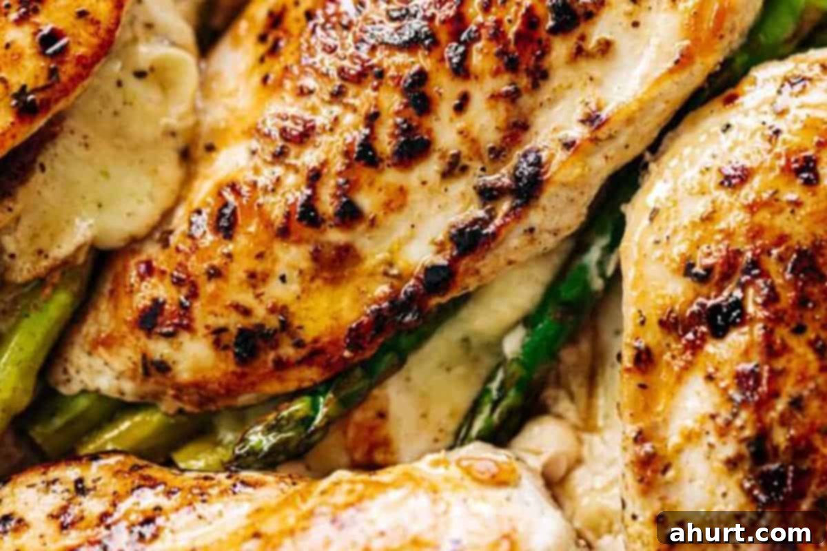Savory Asparagus Stuffed Chicken Breasts 11 Close-up shot of Asparagus Stuffed Chicken Breasts.