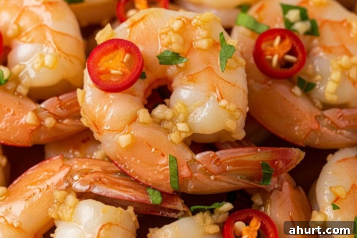 Perfect Garlic Butter Shrimp 6 Add butter, minced garlic, chili peppers and parsley to the deglazed skillet, creating a rich and aromatic sauce.