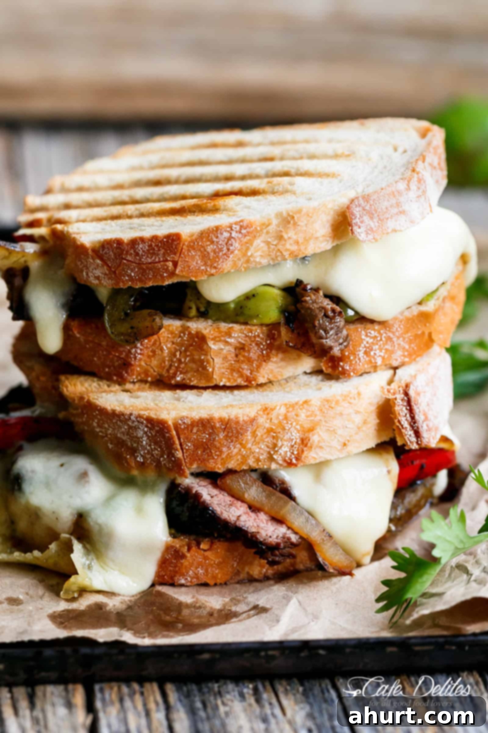 Steak Fajita Grilled Cheese sandwich