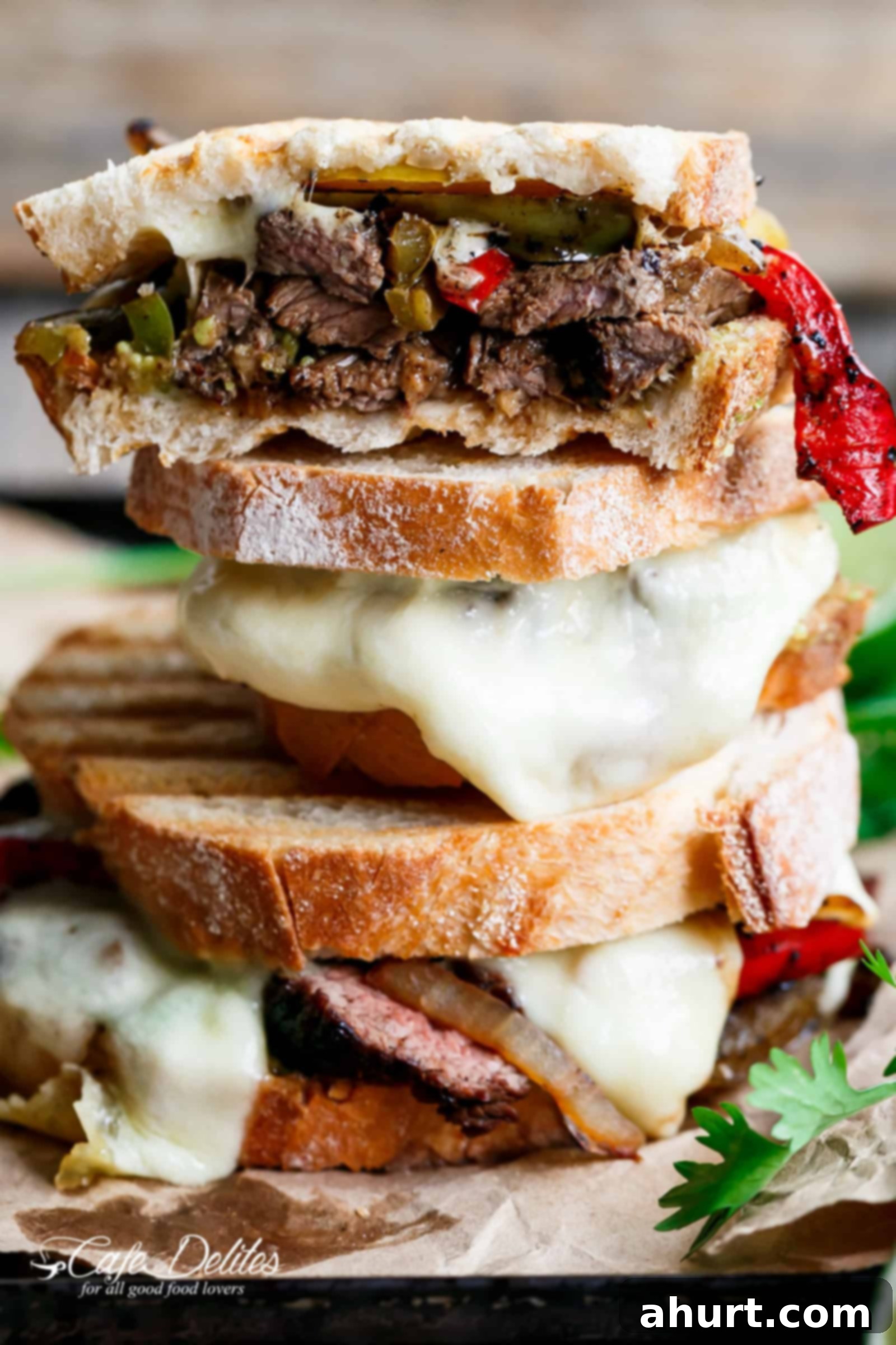 Steak Fajita Grilled Cheese sandwich