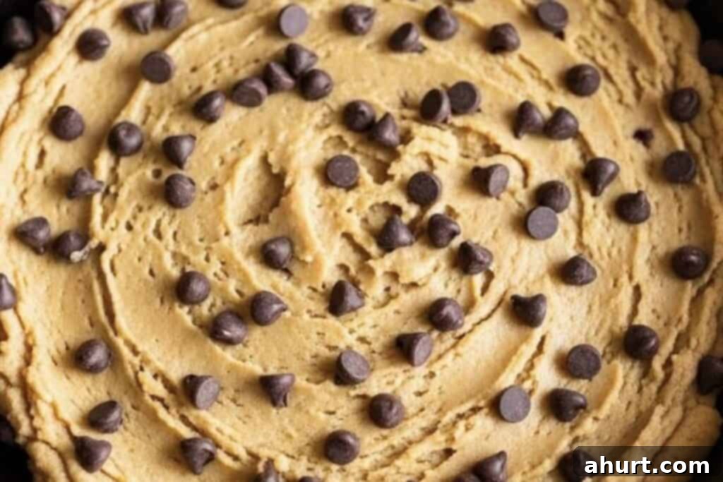 Decadent Nutella Cookie Pie 7 Step 5: Topping the Nutella layer with remaining cookie dough and chocolate chips.
