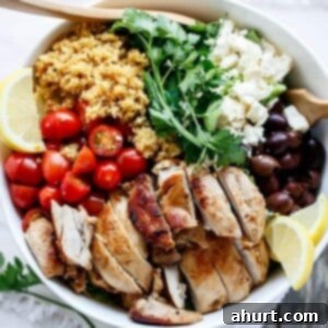 Bright Balsamic Chicken & Lemon Quinoa Salad 10 Balsamic Chicken Salad with Lemon Quinoa in the bowl