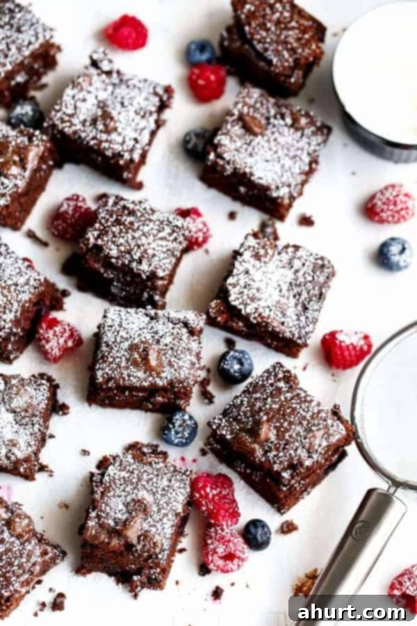 Berry Burst Nutella Swirl Brownies 3 Top view image of Mixed Berry Nutella Brownies