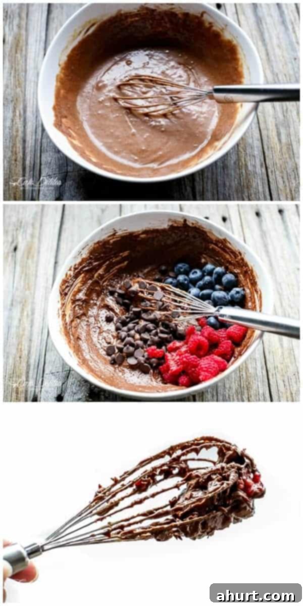 Berry Burst Nutella Swirl Brownies 7 Collage image on how to make Mixed Berry Nutella Brownies