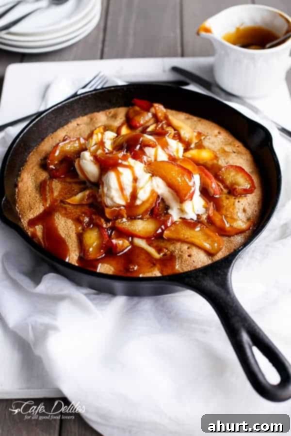 Giant Apple Pie Skillet Cookie 7 Side view image of Apple Pie Deep Dish Cookie Dough Blondies in a pan