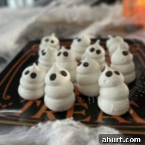 close up of meringue ghosts