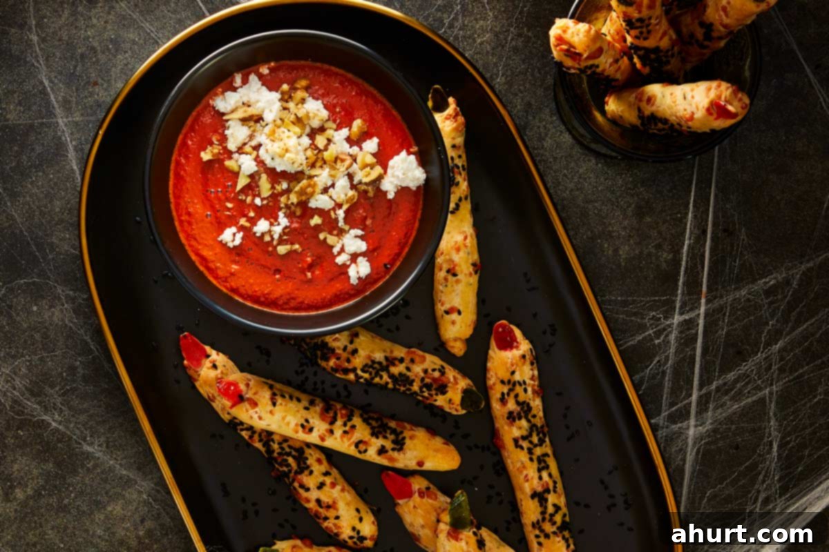 Blender filled with roasted red sauce, feta cheese, and walnuts ready to blend into a smooth, creamy dip.