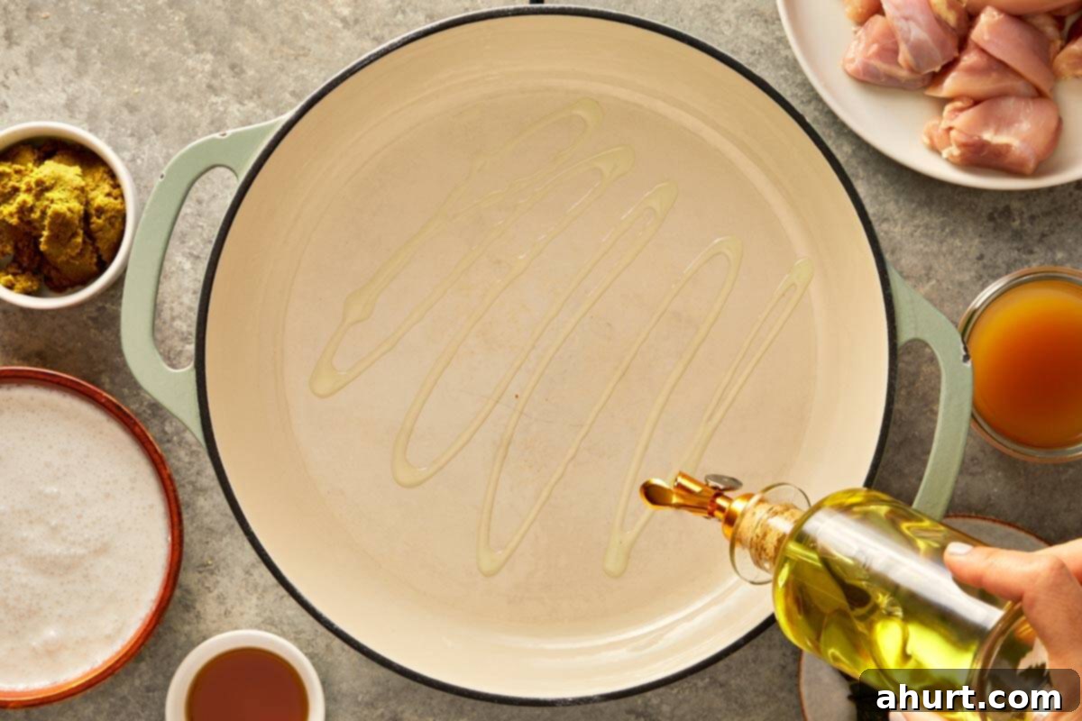 top down shot of a pan being oiled