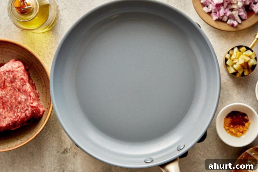 Cheeseburger Bliss Wrap 18 A grey empty pan.