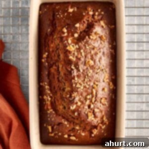 Close-up of banana bread, perfectly golden brown.