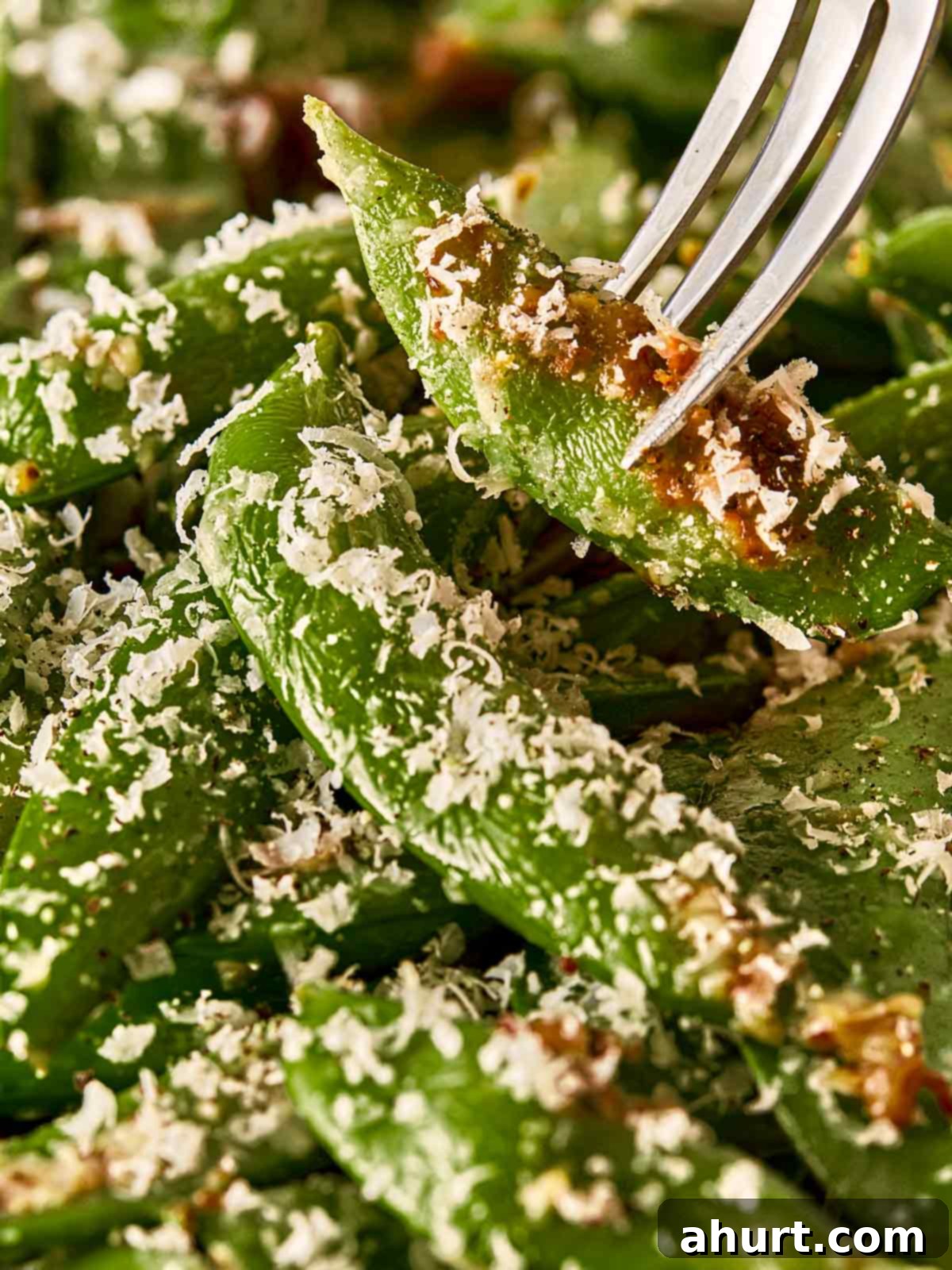 Keto Cacio e Pepe Delight 2 Close-up of Cacio e Pepe Sugar Snap Peas